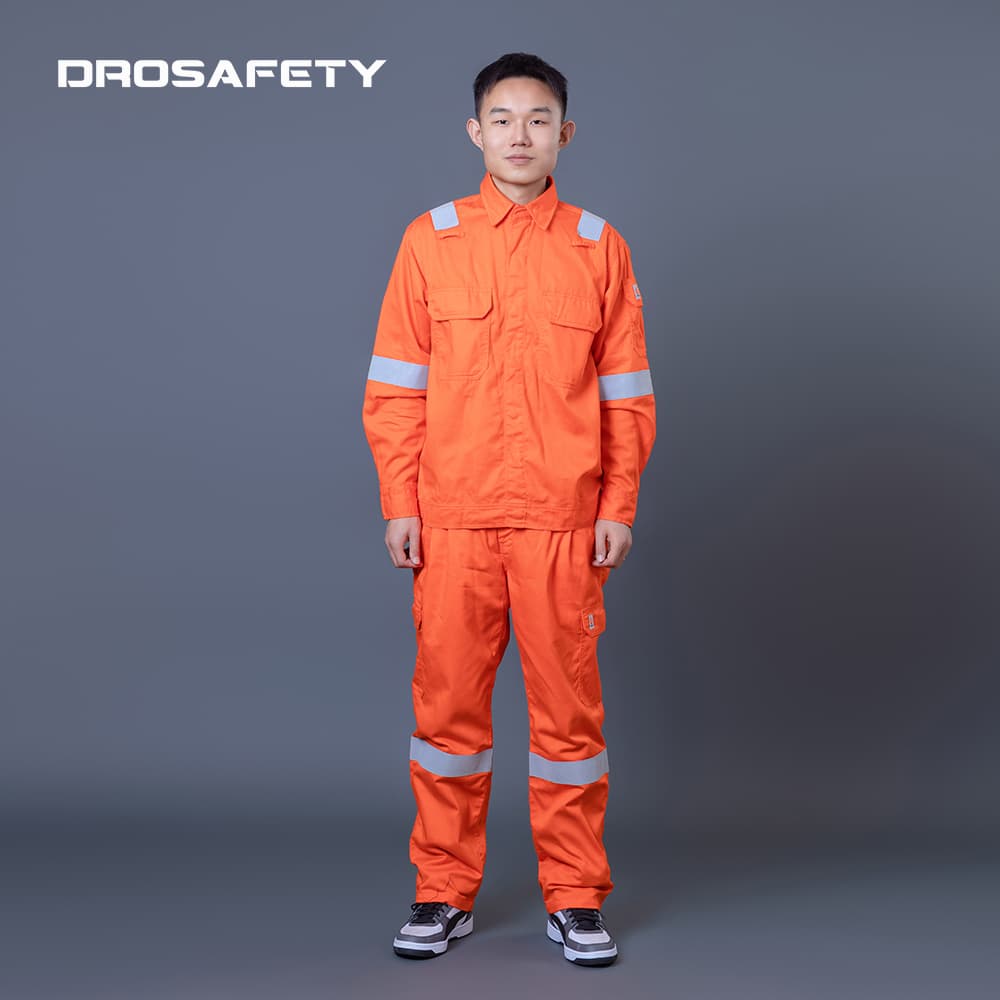 電力機(jī)械工人防火阻燃抗靜電芳綸工作服夾克和褲子套裝